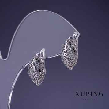 Знижка! Сережки Xuping 14х9мм родій 55317 фото