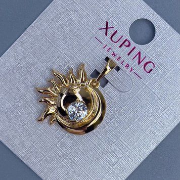Кулок Xuping з білим кристалом d-19мм+- s-5мм+- L-25мм+- позолота 56026 фото