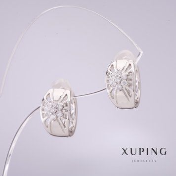 Сережки Xuping 13х8мм родій 55497 фото