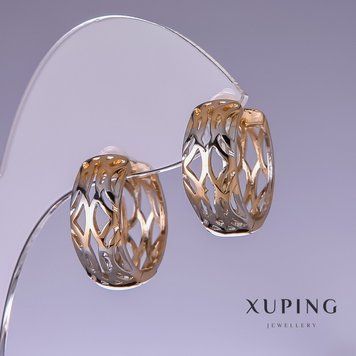 Сережки Xuping 20х8мм "позолота 18к, родій " 55817 фото