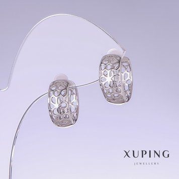 Сережки Xuping L-17мм s-7мм родій 55688 фото