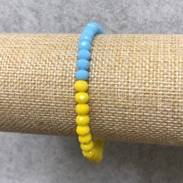 Браслет на гумці з Чеського Кришталю Україна гранований рондель d-6х4мм+-L-18см+- 92643 фото