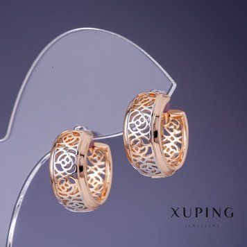 Знижка! Сережки Xuping "Рози" 16х8мм "позолота 18К, родій" 55385 фото