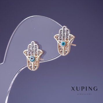 Сережки Xuping Долоня 14х11мм "позолота 18К " 55354 фото
