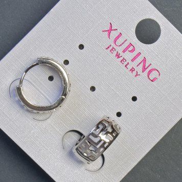 Сережки Xuping 15х6мм родій 55573 фото