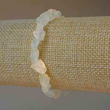 Браслет Гірський Кришталь та Аквамарин натуральний необроблений камінь галтівка d-6х8мм+- L-18см+- (стрейч) 79168 фото