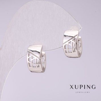 Сережки Xuping 12х7мм родій 55675 фото
