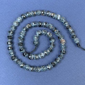 Бусины Морозный Агат на нитке граненый шарик d-6мм+- L-34см +- 72446 фото