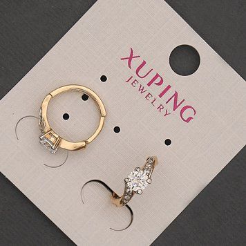 Сережки Xuping кільця з білим кристалом d-4мм+- L-14мм+- Позолота 18К 56811 фото