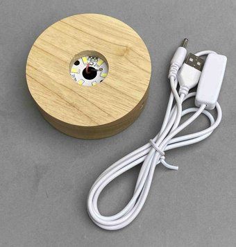Світлодіодна підставка зі USB шнуром 120 см+- d-90х35мм+- 49239 фото