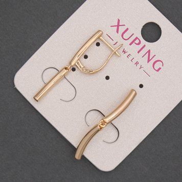 Сережки Xuping d-3мм + - L-27мм + - позолота 18к 55228 фото