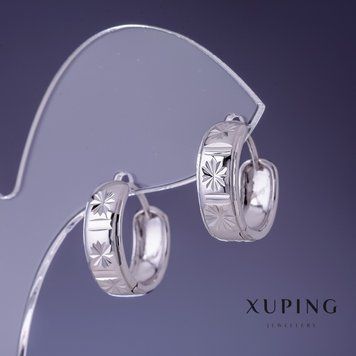 Сережки Xuping 6х15мм родій 55325 фото