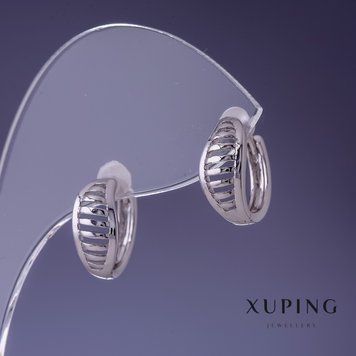 Сережки Xuping 13х7мм родій 55587 фото