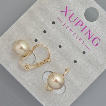 Сережки Xuping d-8мм+- L-15мм+- Позолота 18К 57133 фото