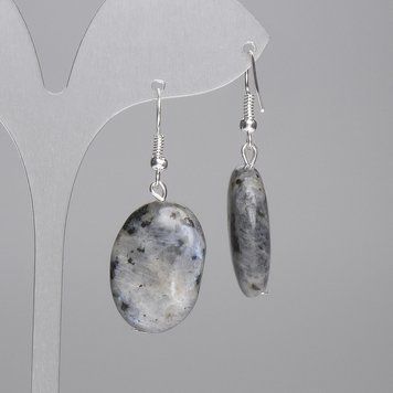 Сережки Лаврікіт овал 25х18мм+- L-45мм+- 81975 фото