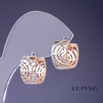 Знижка! Сережки Xuping 13х8мм "позолота 18К, родій" 56938 фото