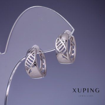 Сережки Xuping 16х6мм родій 55546 фото