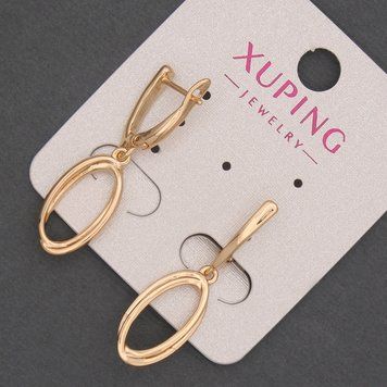 Сережки Xuping d-12vм + - L-35мм + - позолота 18к 55219 фото