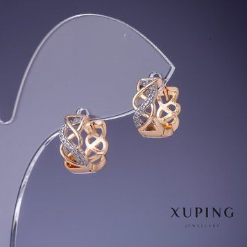 Знижка! Сережки Xuping 12х6мм "позолота 18К" 56853 фото
