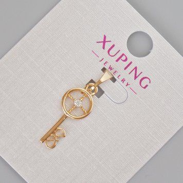 Кулон Xuping "Ключ" з білими стразами d-26х8мм+- Позолота 18К 56009 фото