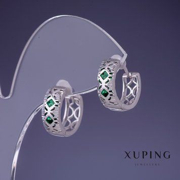 Серьги Xuping 6х14мм родий 57050 фото