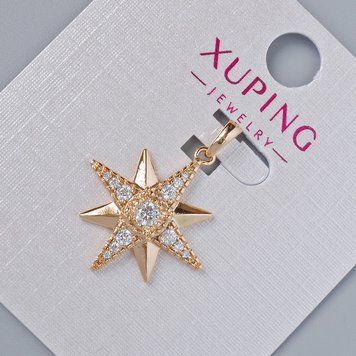 Кулон "Зірка" Xuping з білими стразами d-21х19мм+ - L-25мм+- позолота 18К 57496 фото