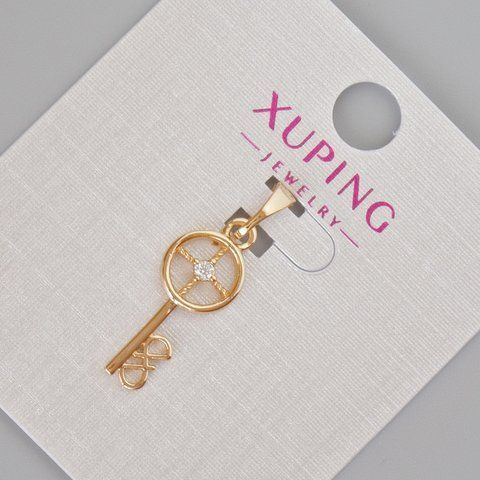 Кулон Xuping "Ключ" з білими стразами d-26х8мм+- Позолота 18К 56009 фото