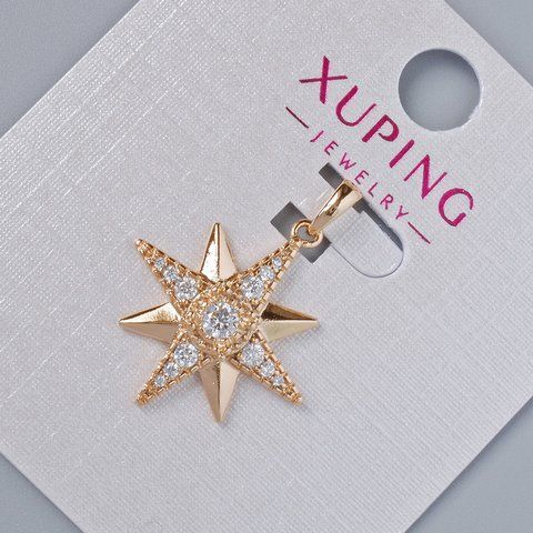 Кулон "Зірка" Xuping з білими стразами d-21х19мм+ - L-25мм+- позолота 18К 57496 фото