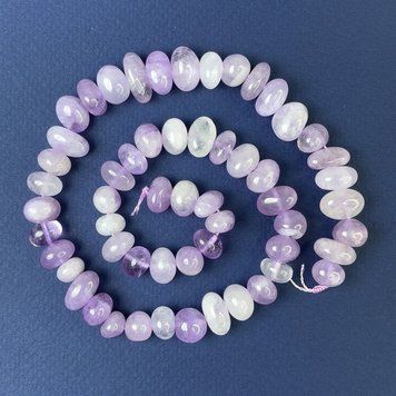 Бусины Аметист галтовка 10-13х6мм+- на нитке L-40см+- 8375 фото
