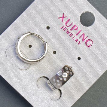 Серьги Xuping L-12мм s-6мм родий 55687 фото