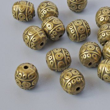 Фурнітура намистина вставка d-7,5х7мм, d-отвору 1,2мм, фас. 14шт+- бронзовий колір металу 50406 фото