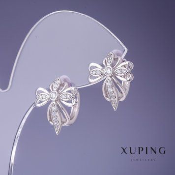 Сережки Xuping 13х16мм родій 55326 фото