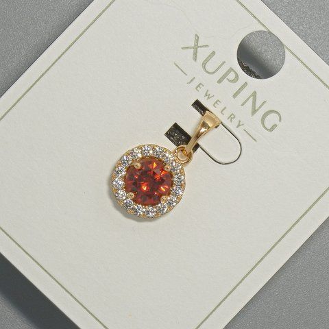 Кулон Xuping с красным кристаллом и белыми стразами d-10,5мм+ - L-18,5мм+- позолота 18К 57302 фото