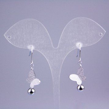 Сережки Xuping Родій з блискітками Метелик L-38мм+- 55195 фото