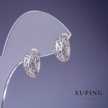 Сережки Xuping 7х13мм родій 55708 фото