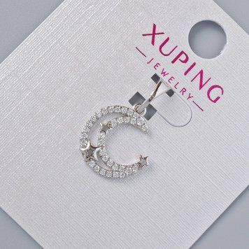 Кулон "Луна" Xuping с белыми стразами d-14х13мм+- L-20мм+- родий 57484 фото