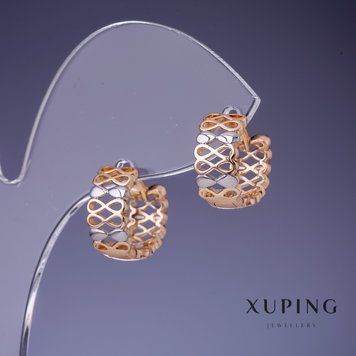 Сережки Xuping Нескінченність 7х12мм "позолота 18К", родій 55814 фото