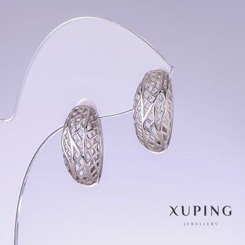 Сережки Xuping L-19мм s-9мм родій 55690 фото