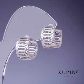 Сережки Xuping 14х9мм родій 55700 фото