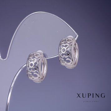Сережки Xuping 15х8мм родій 55577 фото