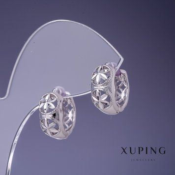 Сережки Xuping 8х14мм родій 55443 фото