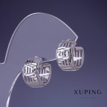 Сережки Xuping 13х9мм родій 55402 фото
