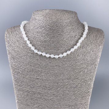 Намисто Білий Кварц (іміт. акрил) гладка кулька d-6,5мм+- L-47см+- 93652 фото