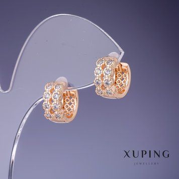 Сережки Xuping 6х12мм "позолота 18К" 55734 фото