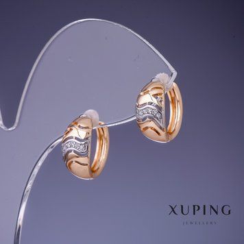 Сережки Xuping 7х14мм "позолота 18К" 55827 фото