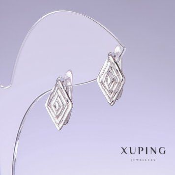 Сережки Xuping L-16мм s-9мм родій 55393 фото