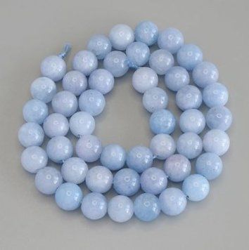 Намистини Аквамарин гладка кулька d-10,5мм+- L-38см+- на нитці 70773 фото
