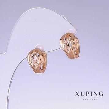 Серьги Xuping L-13мм s-9мм позолота 18к 55373 фото