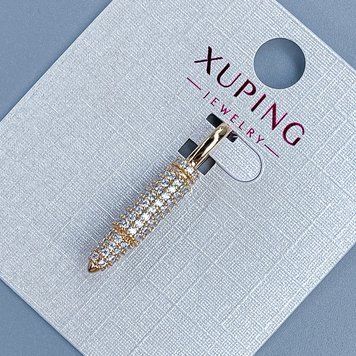 Кулон Xuping "Куля" з білими стразами d-4,5мм+ - L-27мм+- позолота 18К 57295 фото