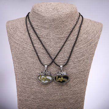 Парні кулони дружби Серця Love L-42-48см d-30х25мм 31974 фото